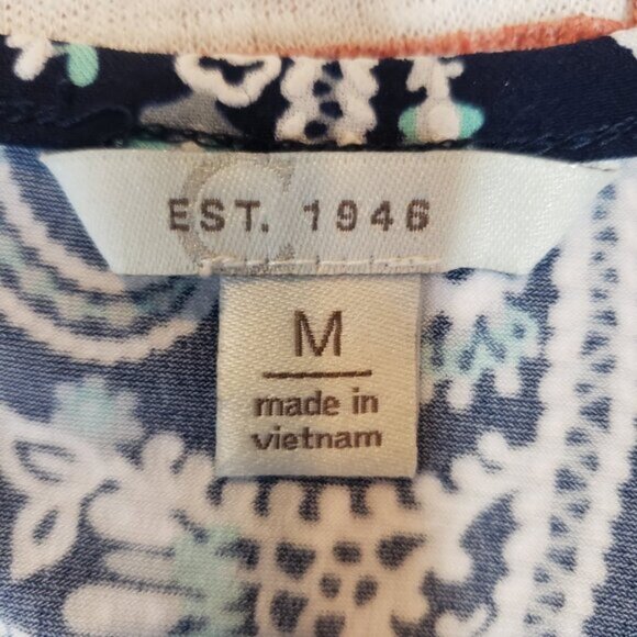 Est 1946 Womens Medium M Sleeveless Top Metal Accent Floral Print Stretch /A80 - Picture 8 of 9